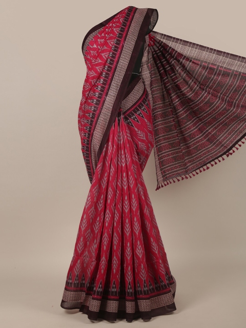 

Pothys Pink & Grey Jute Silk Saree