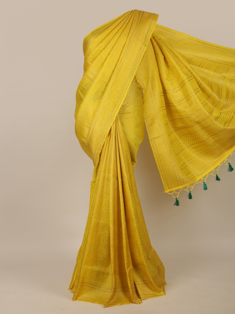 

Pothys Women Yellow Jute Silk Saree