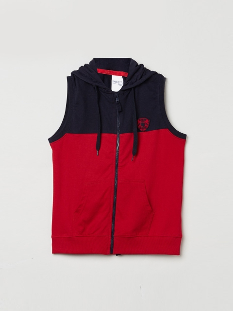 

max Boys Blue Colourblocked Hooded Sweatshirt