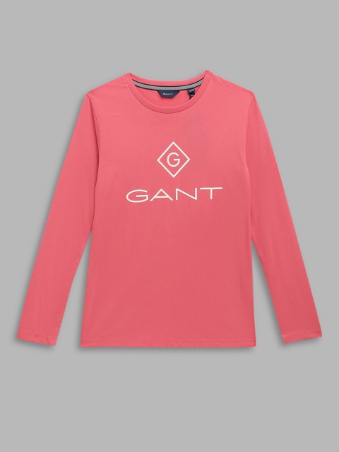 

GANT Kids Printed Slim Fit T-shirt, Pink