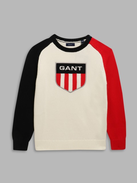 

GANT Boys Off White Colourblocked Sweatshirt