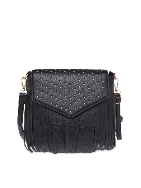 

FUR JADEN Black Fringed Sling Bag