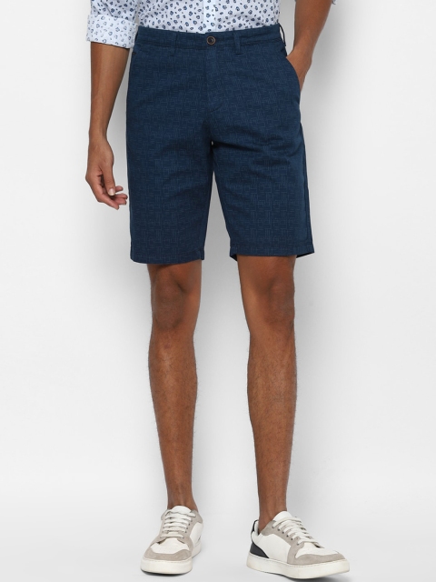 

Allen Solly Men Navy Blue Printed Slim Fit Regular Shorts