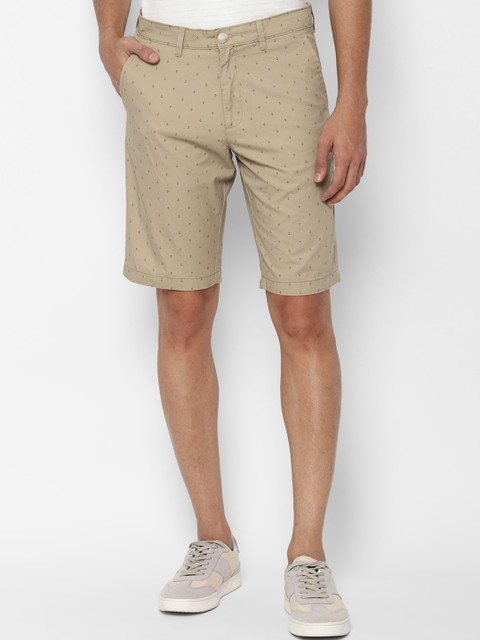 

Allen Solly Men Beige Printed Slim Fit Regular Shorts