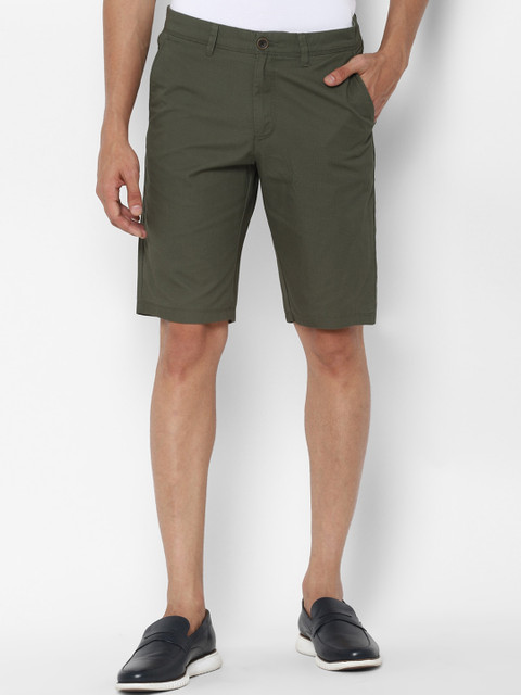 

Allen Solly Men Olive Green Slim Fit Regular Shorts