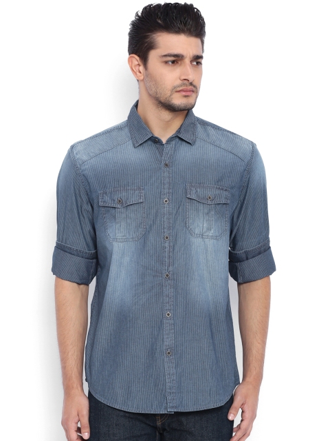 

IVOC Men Blue Slim Fit Denim Casual Shirt