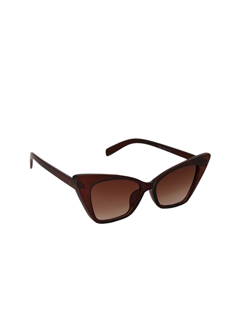 

Peter Jones Eyewear Unisex Brown Lens & Brown Cateye Sunglasses with UV Protected Lens