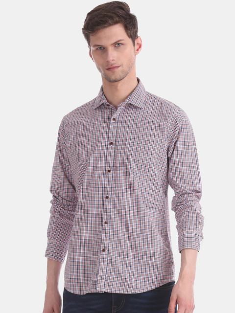 

AD By Arvind Men Multicoloured Slim Fit Opaque Checked Casual Shirt, Multi