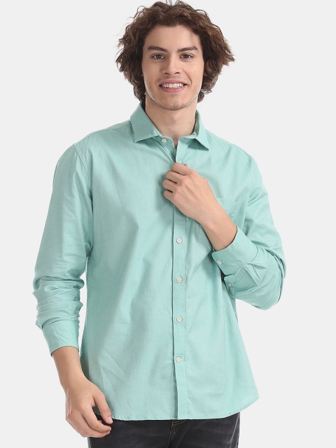 

AD By Arvind Men Green Slim Fit Opaque Casual Shirt