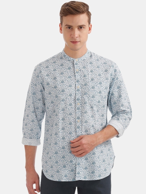 

AD By Arvind Men Off White Slim Fit Opaque Printed Casual Shirt