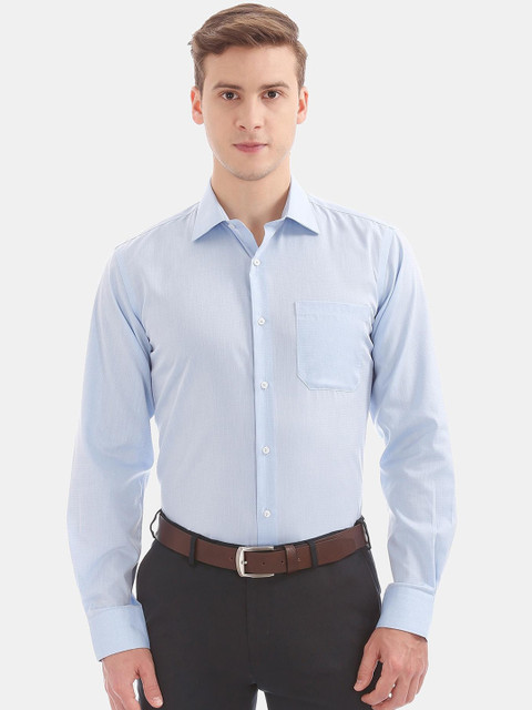 

AD By Arvind Men Blue Opaque Formal Shirt