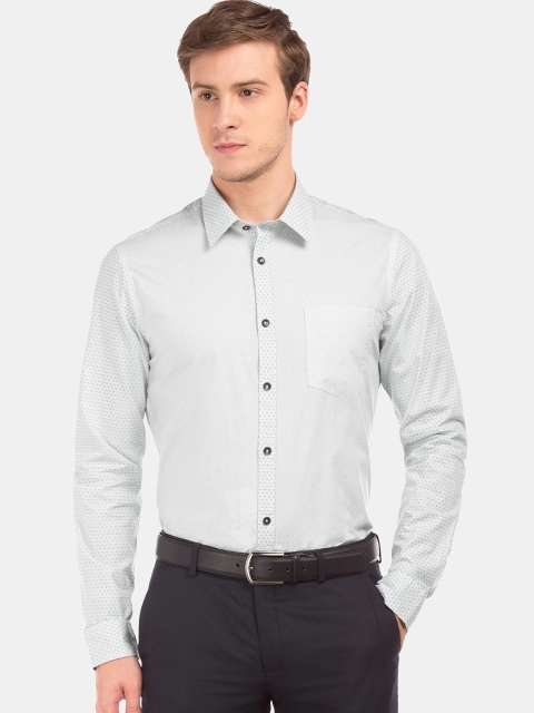 

AD By Arvind Men Grey Slim Fit Opaque Printed Casual Shirt