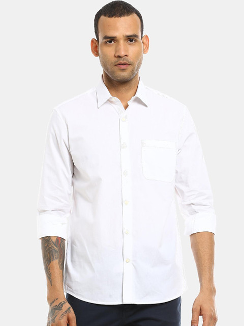 

AD By Arvind Men White Opaque Casual Shirt