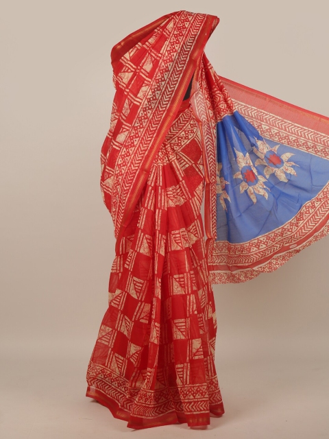 

Pothys Red & Blue Saree