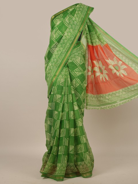 

Pothys Green & Red Printed Saree