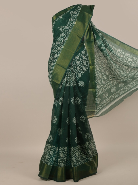 

Pothys Green & White Floral Saree