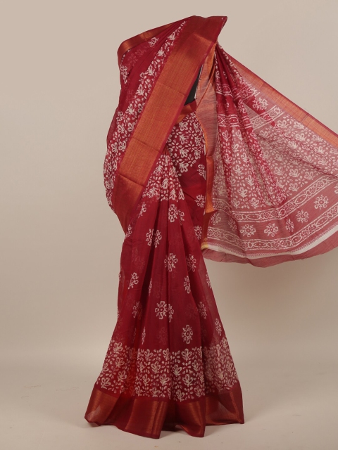 

Pothys Maroon & White Printed Saree