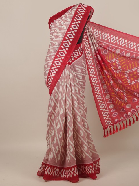 

Pothys Women Pink Printed Jute Silk Saree