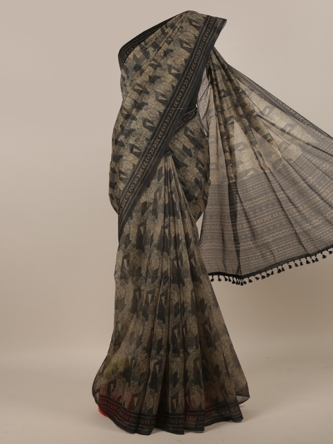 

Pothys Grey & Black Jute Silk Saree