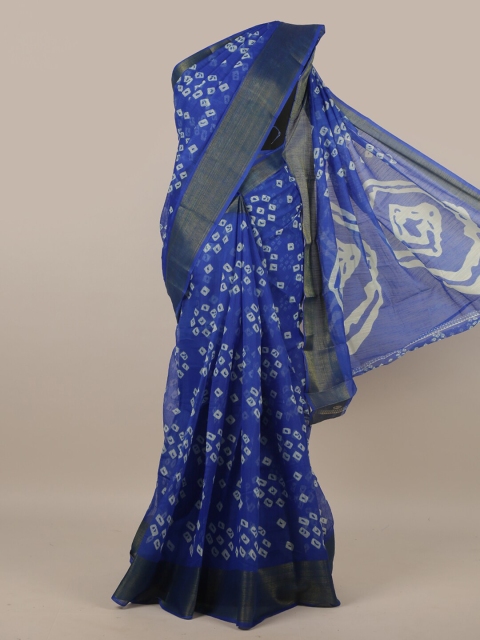 

Pothys Blue & Black Bandhani Saree