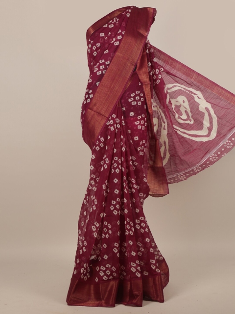 

Pothys Purple & White Printed Zari Saree