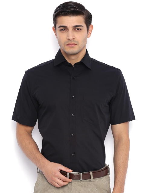 

IVOC Men Black Slim Fit Solid Formal Shirt