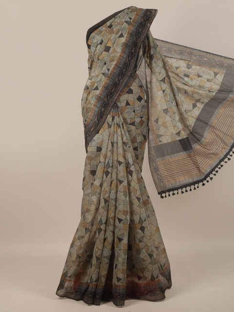 

Pothys Grey & Brown Jute Silk Saree