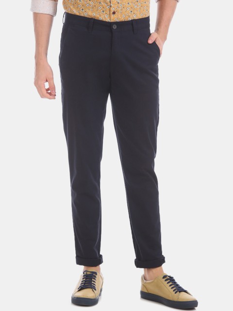 

AD By Arvind Men Navy Blue Slim Fit Chinos Trousers