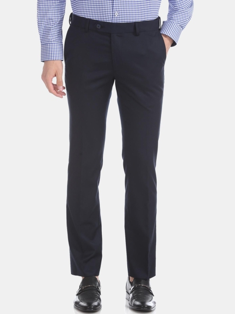 

AD By Arvind Men Navy Blue Formal Trousers