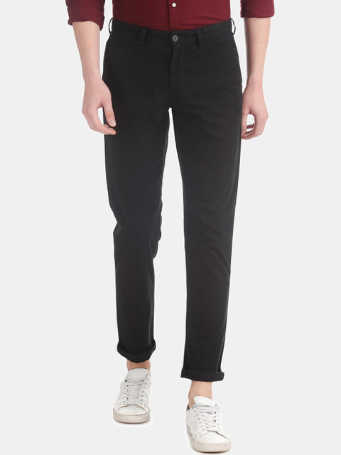 

AD By Arvind Men Black Slim Fit Trousers