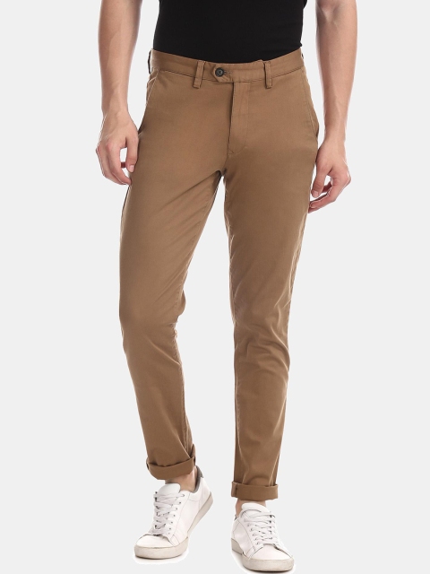 

AD By Arvind Men Brown Slim Fit Trousers