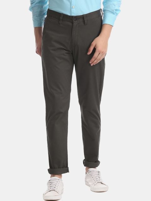 

AD By Arvind Men Charcoal Slim Fit Chinos Trousers