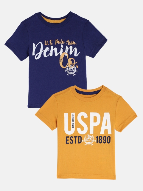 

U S Polo Assn Kids Boys Boys Pack Of 2 Printed T-shirts, Navy blue