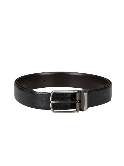

Da Milano Men Black Textured Leather Belt