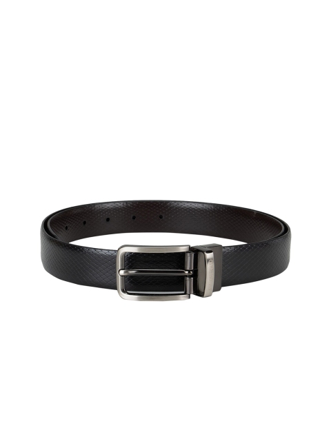 

Da Milano Men Black Textured Leather Belt