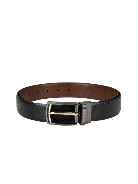 

Da Milano Men Black Textured Leather Belt