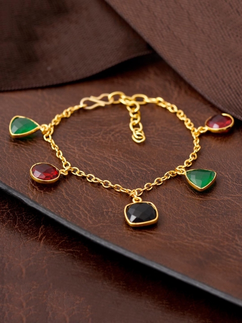 

Tistabene Women Gold-Plated & Green Wraparound Bracelet
