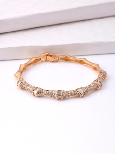 

Tistabene Women Gold-Toned & White Gold-Plated Bangle-Style Bracelet