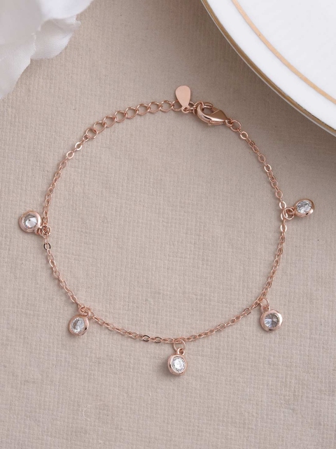 

Tistabene Women Rose Gold & White Rose Gold-Plated Link Bracelet