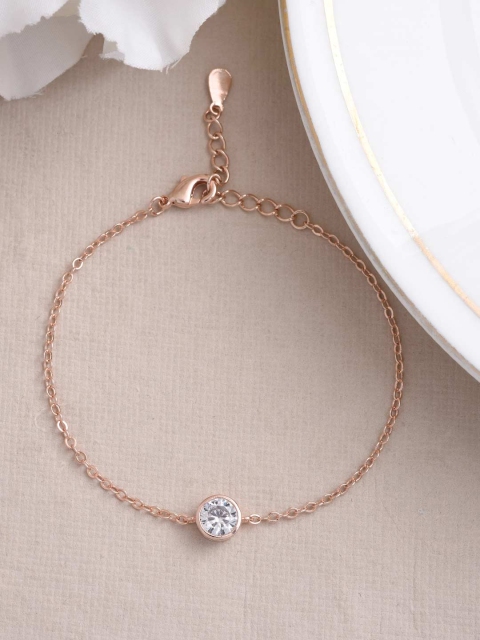 

Tistabene Women Rose-Plated White Link Bracelet, Rose gold