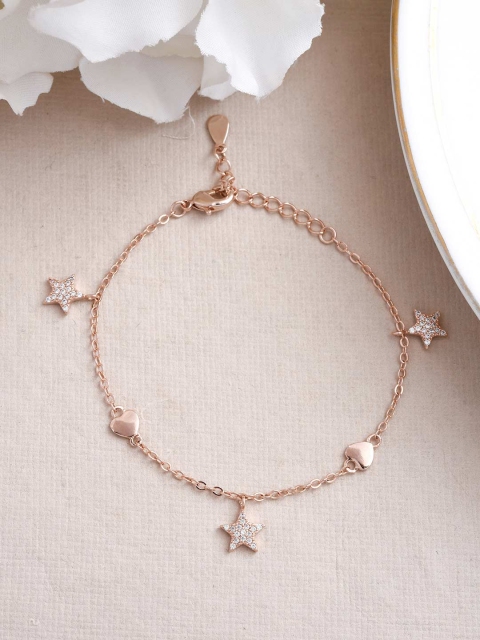 

Tistabene Women White Rose Gold-Plated Link Bracelet