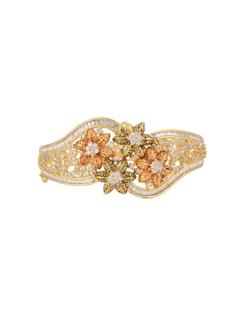 

Tistabene Women White Floral Designer Bracelet, Gold