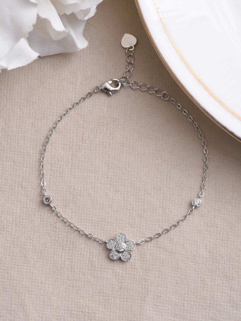 

Tistabene Women Silver-Toned Rhodium-Plated Wraparound Bracelet