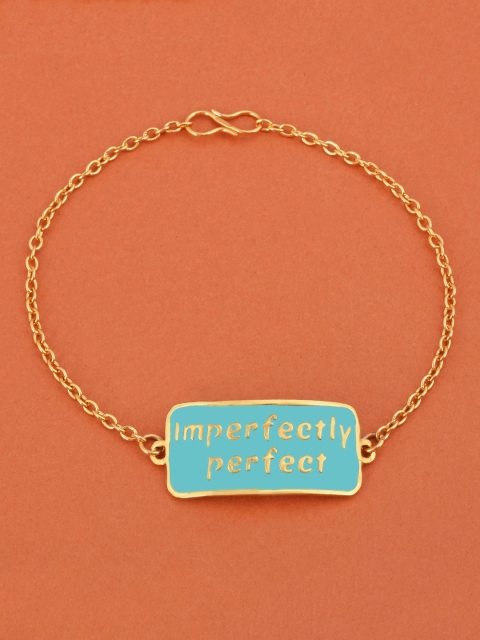 

Tistabene Women Blue & Gold-Toned & Plated IMPERFECTLY PERFECT Charm Bracelet