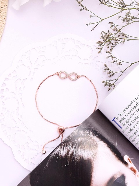 

Tistabene Women Rose Gold & White Infinity Charm Bracelet