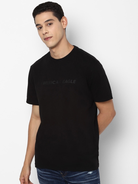 

AMERICAN EAGLE OUTFITTERS Men Black Slim Fit T-shirt