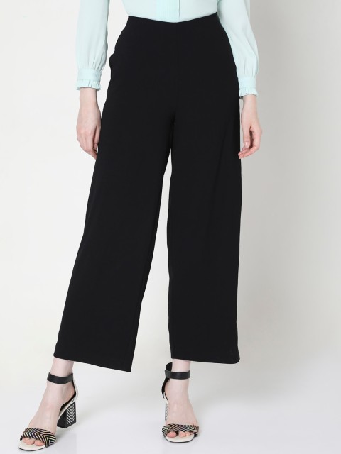 

Vero Moda Women Black Flared High-Rise Parallel Trousers