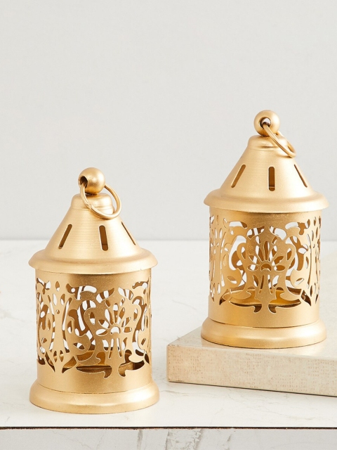 

Home Centre Gold-Toned Contemporary Set of 6 Round Hanging Lantern
