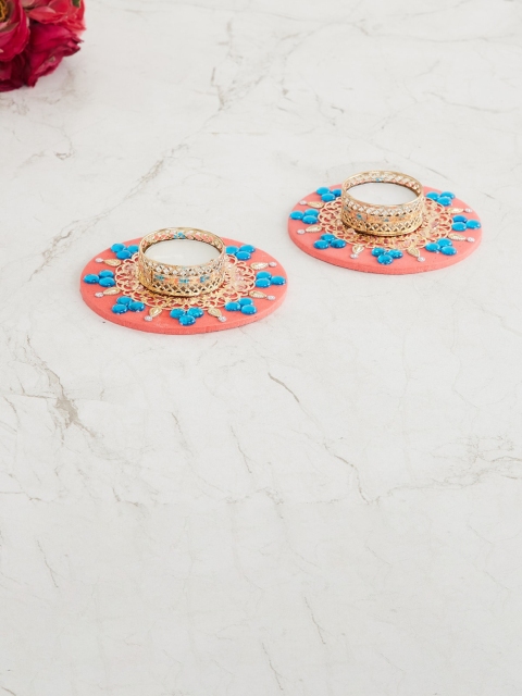 

Home Centre Set Of 2 Utsav Multicolour Embellished Metal Floating Diya, Multi