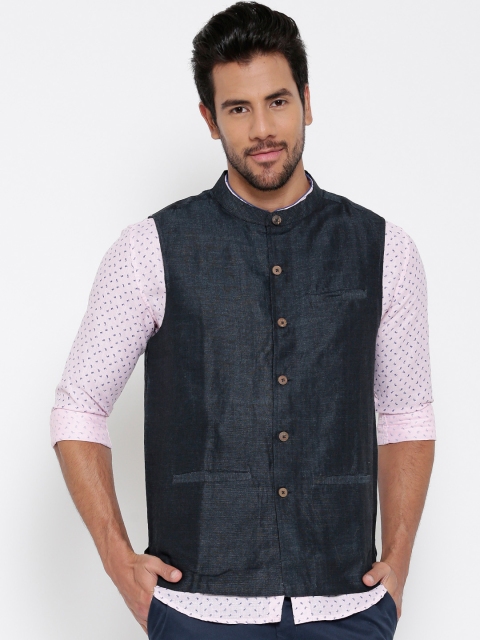 

indus route by Pantaloons Navy Nehru Jacket, Navy blue